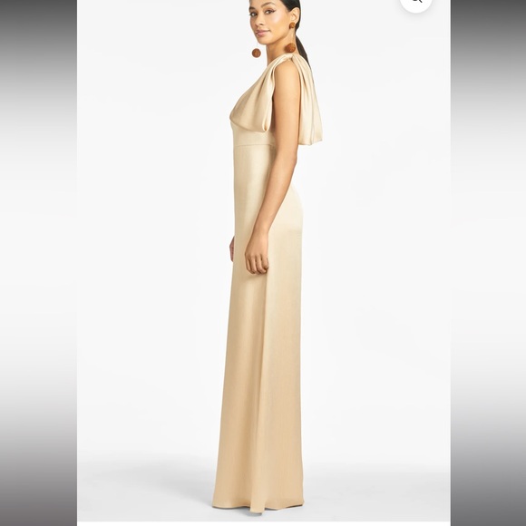 SACHIN & BABI Chelsea Bow Gown Champagne size 8 NWT - Picture 2 of 14